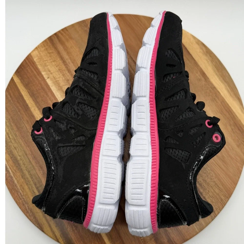 RBX Live Life Active Women's 7 1/2 Running Shoes Black‎ Pink Sneakers 1027